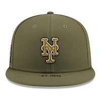 Casquette snapback New Era Olive New York Mets 2026 Journée des forces armées 9FIFTY pour homme