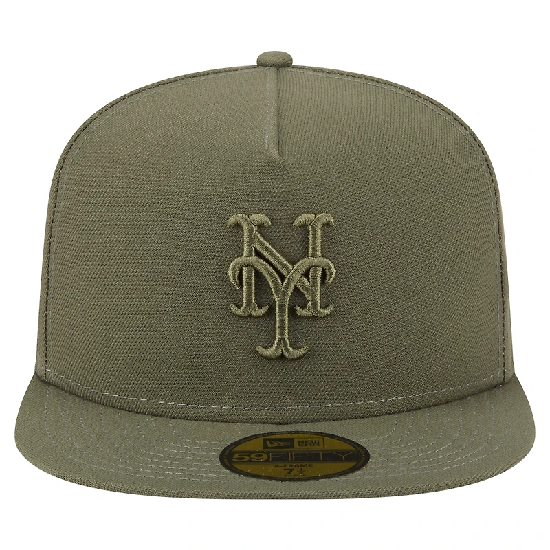 Casquette ajustée A-Frame 59FIFTY olive New Era pour homme