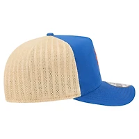 Men's New Era  Royal/Natural New York Mets Grained 9FIFTY A-Frame Trucker Adjustable Hat