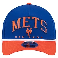 Casquette ajustable New Era 9FORTY A-Frame M-Crown pour homme, bleu royal/orange, des Mets de New York