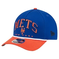 Casquette ajustable New Era 9FORTY A-Frame M-Crown pour homme, bleu royal/orange, des Mets de New York