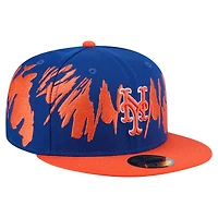 Casquette ajustée New Era 59FIFTY à motif rétro York Mets Royal/Orange pour homme