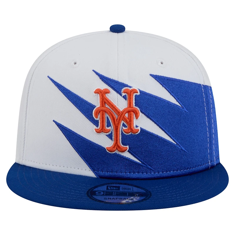 Casquette Snapback New Era Jagged 9FIFTY pour homme, bleu royal/blanc, New York Mets