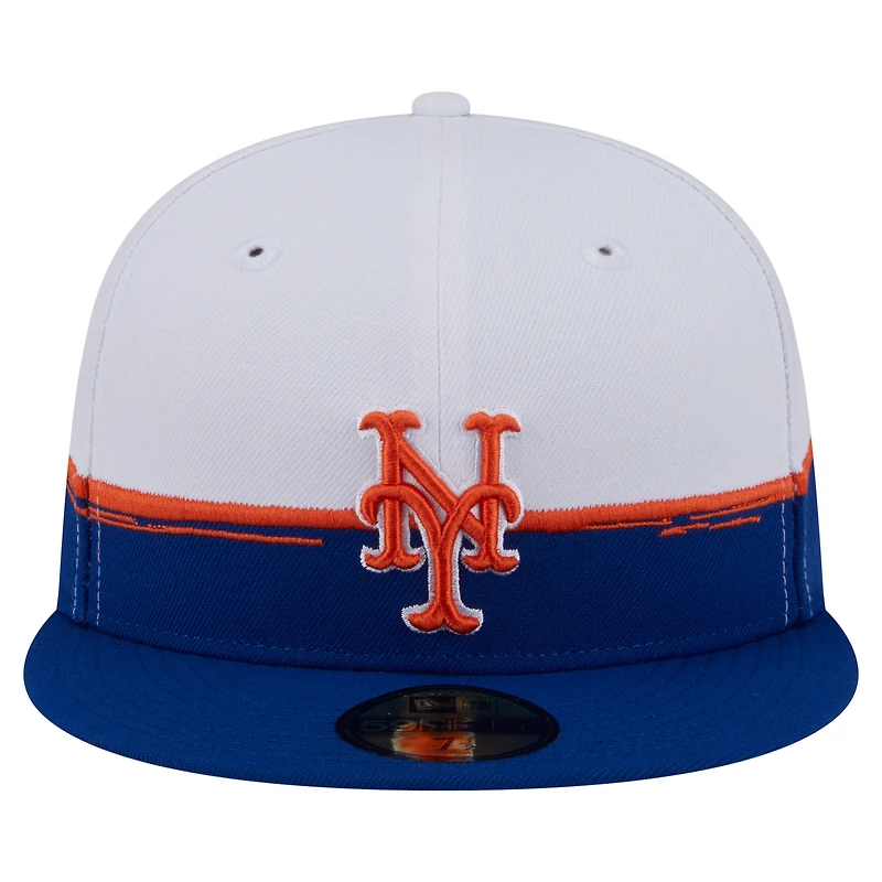 Men's New Era  Royal/White York Mets Paint Stroke 59FIFTY Fitted Hat
