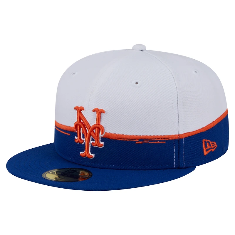 Men's New Era  Royal/White York Mets Paint Stroke 59FIFTY Fitted Hat