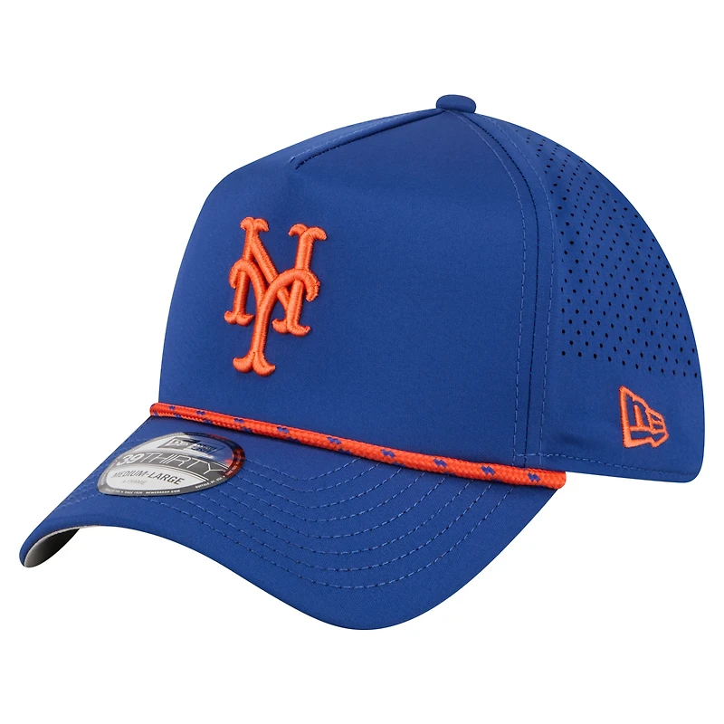 Casquette New Era Royal York Mets 39THIRTY A-Frame perforée Flex pour homme