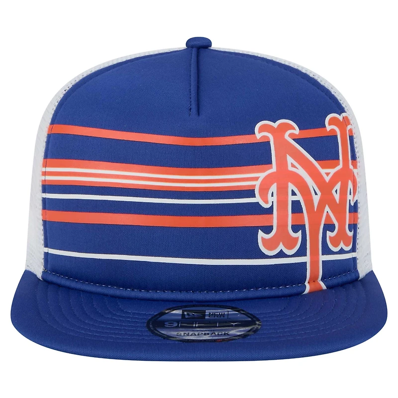 Casquette snapback New Era Royal New York Mets 9FIFTY A-Frame Trucker pour homme