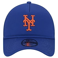 Men's New Era Royal New York Mets 9FORTY A-Frame Trucker Adjustable Hat