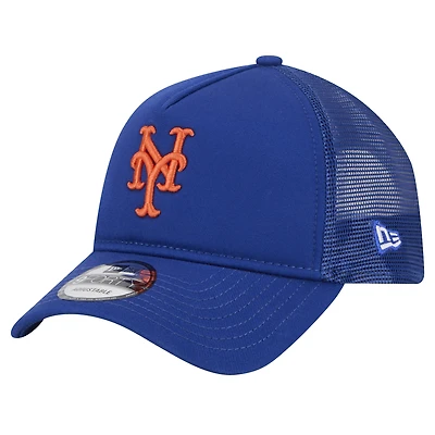 Men's New Era Royal New York Mets 9FORTY A-Frame Trucker Adjustable Hat