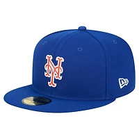 Casquette ajustée à damier New Era Royal York Mets 59FIFTY pour homme
