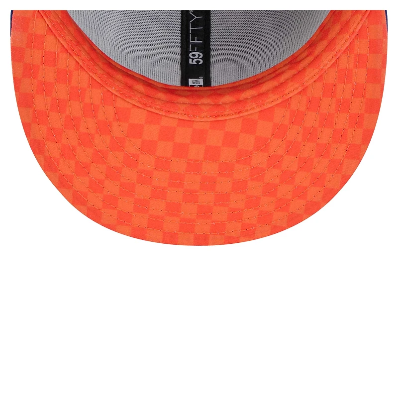 Casquette ajustée à damier New Era Royal York Mets 59FIFTY pour homme