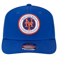 Casquette extensible à bouton-pression New Era Royal New York Mets Circle Patch 9SEVENTY pour homme