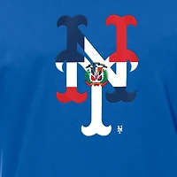 T-shirt New Era Royal York Mets pour homme avec logo drapeau de la République dominicaine