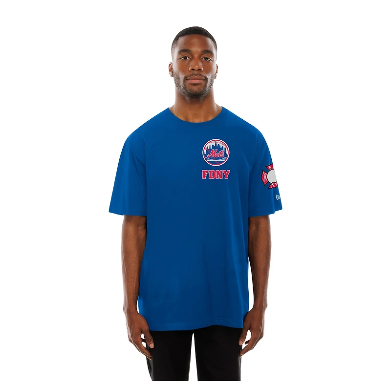 T-shirt brodé New Era Royal York Mets FDNY pour homme