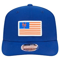Men's New Era Royal New York Mets Flag 9SEVENTY Stretch-Snap Hat