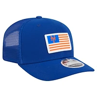 Men's New Era Royal New York Mets Flag 9SEVENTY Stretch-Snap Hat