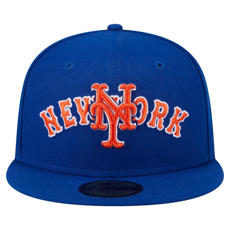 Men's New Era Royal York Mets Overlap 59FIFTY Fitted Hat