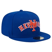 Men's New Era Royal York Mets Overlap 59FIFTY Fitted Hat