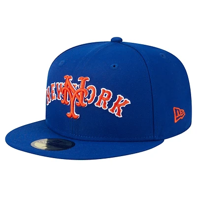 Men's New Era Royal York Mets Overlap 59FIFTY Fitted Hat