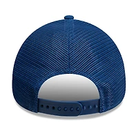 Men's New Era Royal New York Mets Side Script 9FORTY A-Frame Trucker Adjustable Hat