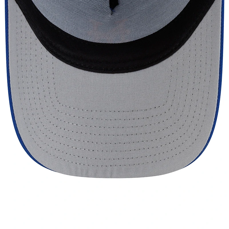 Men's New Era Royal New York Mets Side Script 9FORTY A-Frame Trucker Adjustable Hat