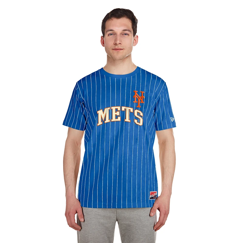 Men's New Era Royal York Mets Throwback Pinstripe T-Shirt