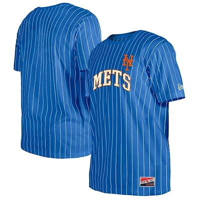 Men's New Era Royal York Mets Throwback Pinstripe T-Shirt