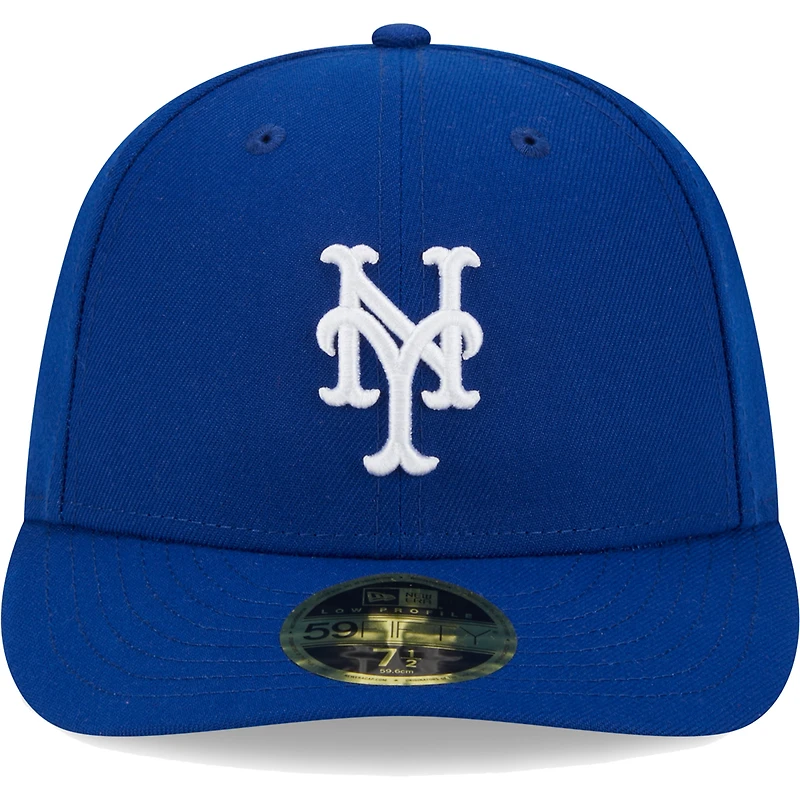Casquette ajustée 59FIFTY à profil bas avec logo blanc des Mets de New York Royal Era pour homme