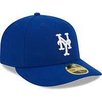 Casquette ajustée 59FIFTY à profil bas avec logo blanc des Mets de New York Royal Era pour homme