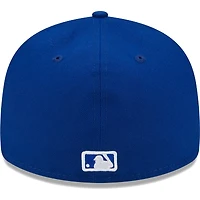 Casquette ajustée 59FIFTY à profil bas avec logo blanc des Mets de New York Royal Era pour homme
