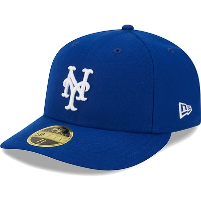 Casquette ajustée 59FIFTY à profil bas avec logo blanc des Mets de New York Royal Era pour homme