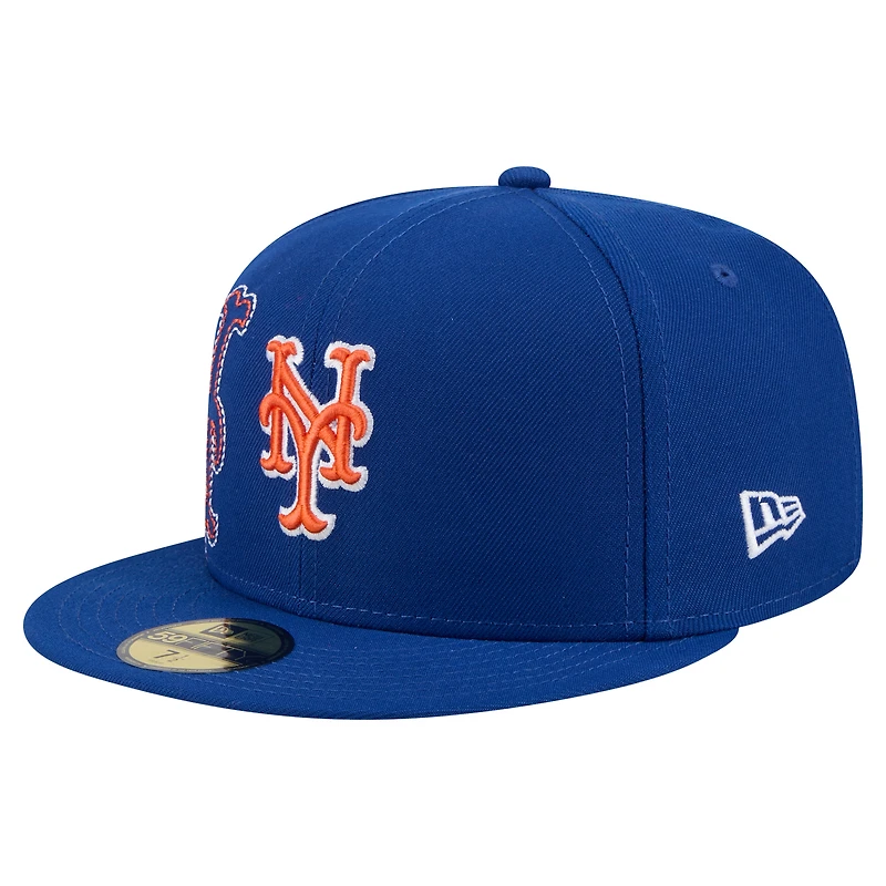 Men's New Era Royal York Mets Yarn Stitch 59FIFTY Fitted Hat