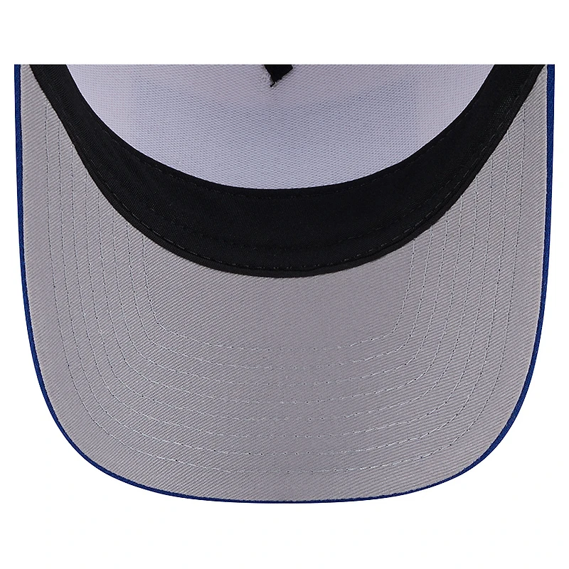 Men's New Era Stone/Royal New York Mets Text A-Frame Trucker 9FORTY Hat