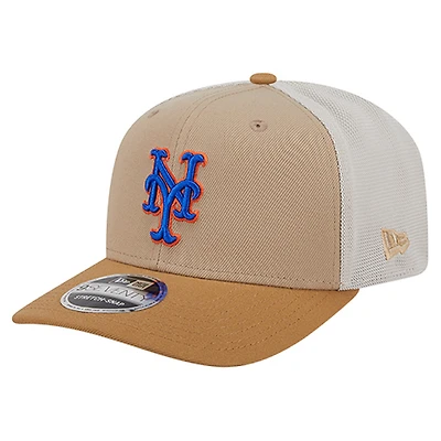 Men's New Era  Stone New York Mets 9SEVENTY Trucker Adjustable Hat