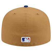 Men's New Era Tan York Mets Fruit Sticker 59FIFTY Fitted Hat