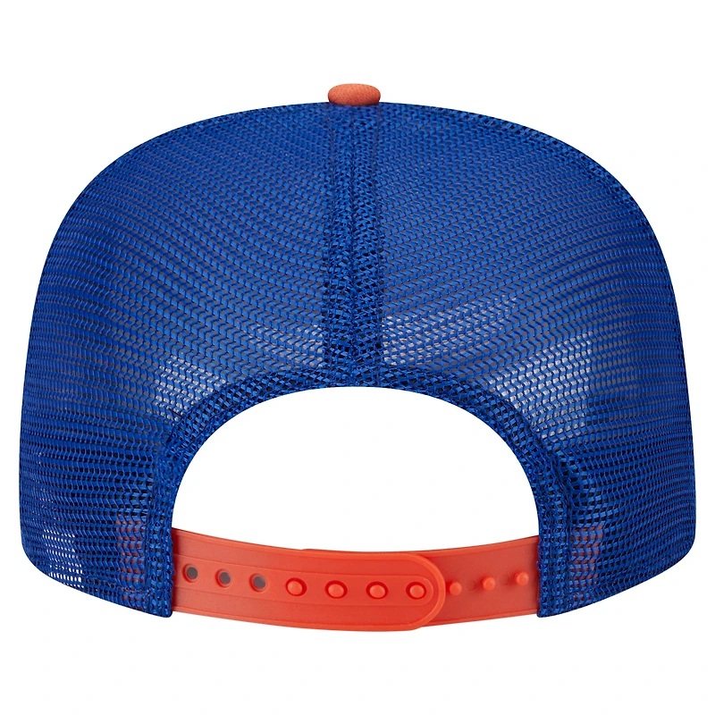 Men's New Era White/Orange New York Mets Retro Script Trucker 9FIFTY Snapback Hat