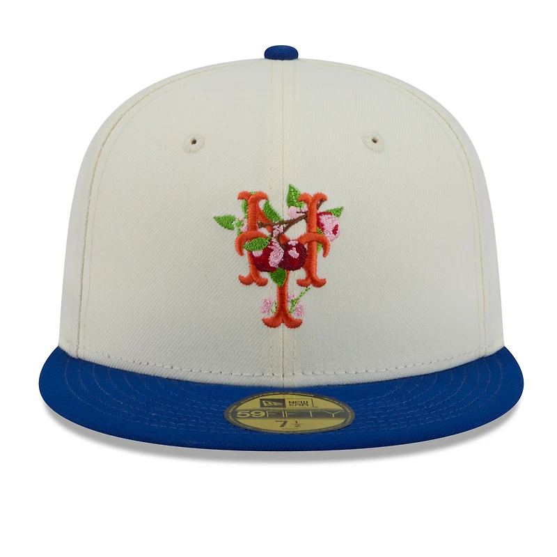 Men's New Era White/Royal York Mets Blossom 59FIFTY Fitted Hat