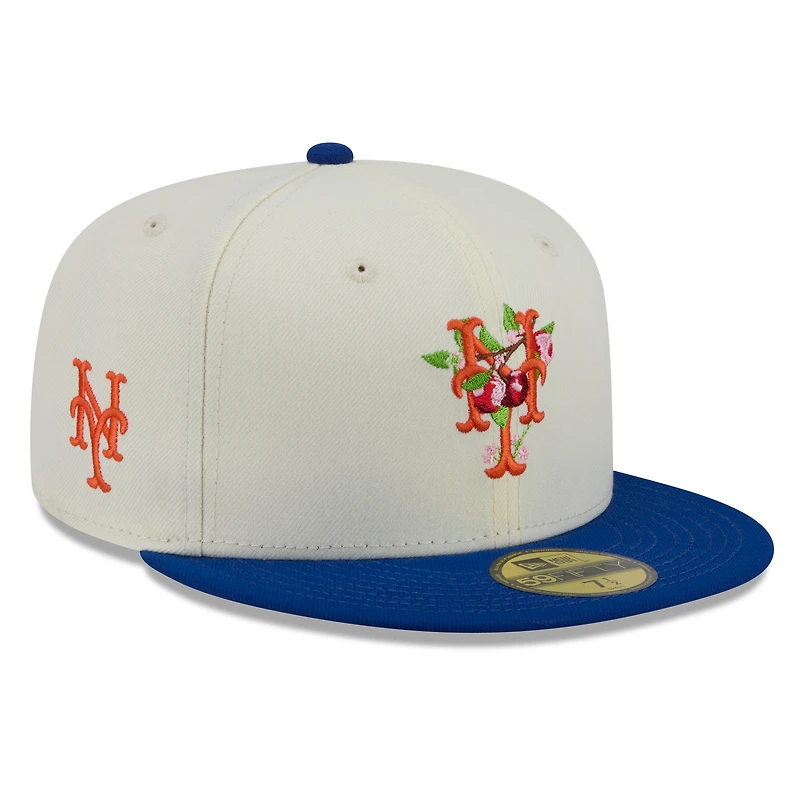 Men's New Era White/Royal York Mets Blossom 59FIFTY Fitted Hat