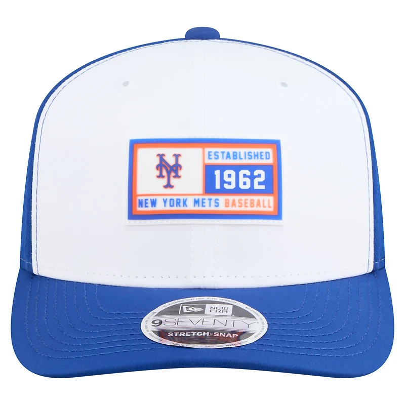 Men's New Era White/Royal New York Mets Established Patch 9SEVENTY Adjustable Hat
