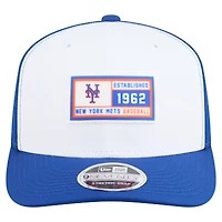 Men's New Era White/Royal New York Mets Established Patch 9SEVENTY Adjustable Hat