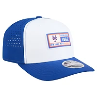 Casquette ajustable New Era 9SEVENTY pour homme, blanc/bleu roi, avec patch Established des New York Mets