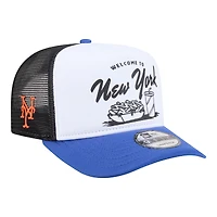 Men's New Era  White/Royal New York Mets Foodie A-Frame 9FIFTY Trucker Snapback Hat