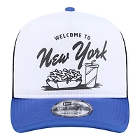 Men's New Era  White/Royal New York Mets Foodie A-Frame 9FIFTY Trucker Snapback Hat