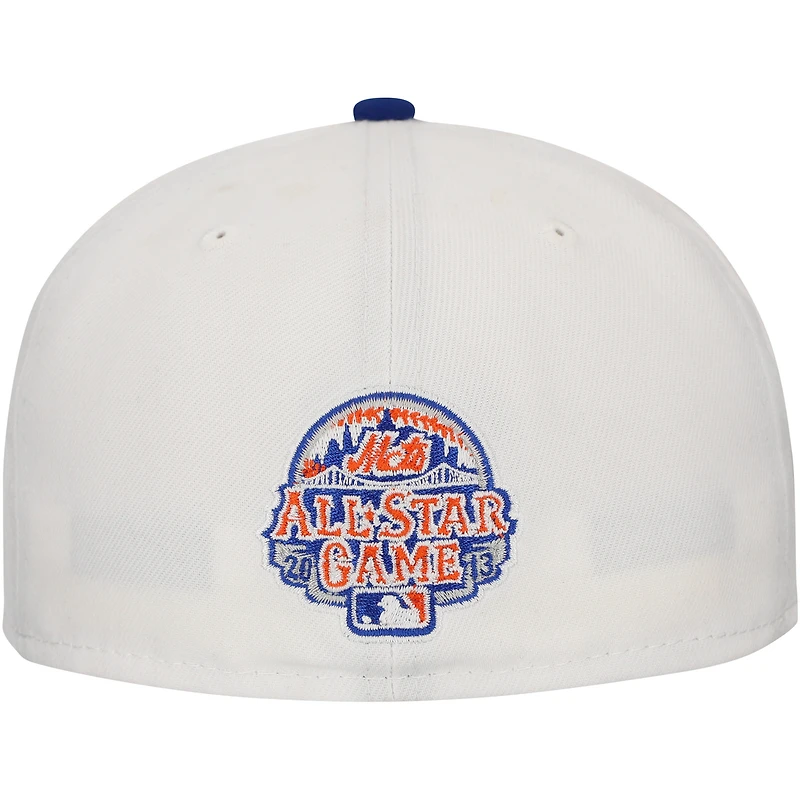 Men's New Era White/Royal York Mets Major Sidepatch 59FIFTY Fitted Hat