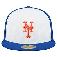 Men's New Era White/Royal York Mets Repeat 59FIFTY Fitted Hat