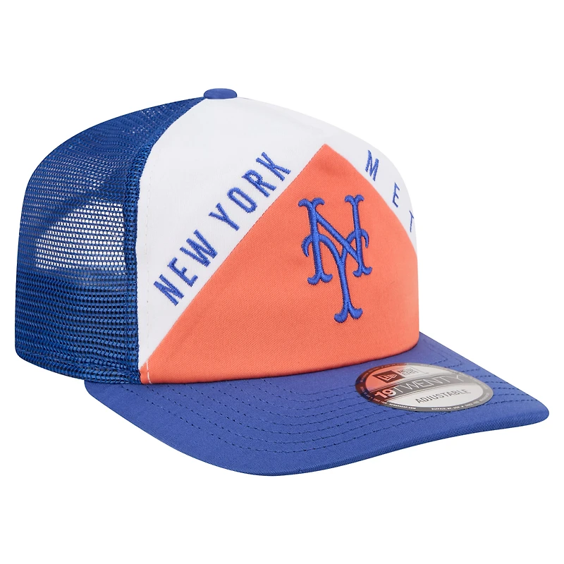Men's New Era White/Royal New York Mets Retro Cut 19TWENTY Adjustable Trucker Hat
