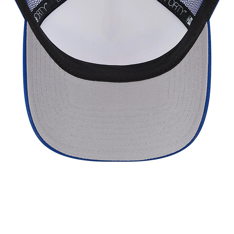 Casquette réglable 9FORTY Stacked A-Frame Trucker 9FORTY New Era pour hommes, blanc/royal New York Mets