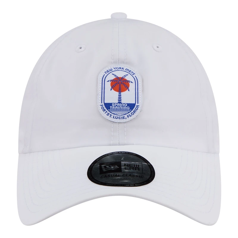 Casquette New Era blanche pour homme, New York Mets, pack d'entraînement de printemps 2026, modèle Icon, classique et décontractée, ajustable.