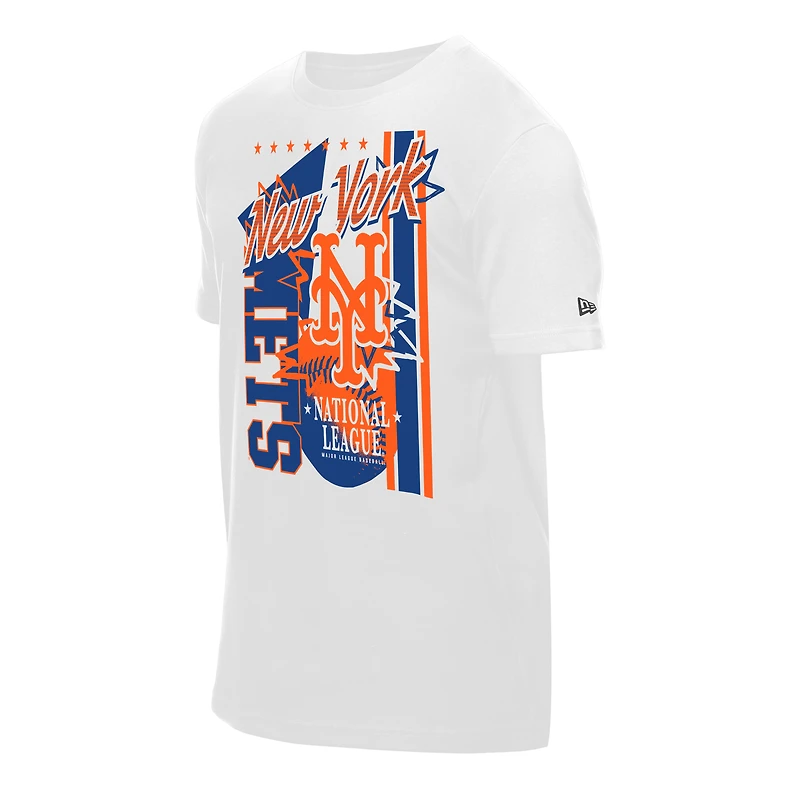 T-shirt New Era blanc à grand graphisme pour homme, motif national des York Mets