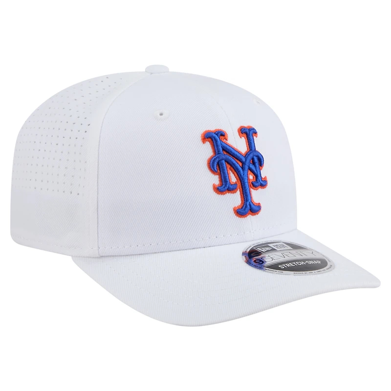 Casquette ajustable New Era blanche New York Mets COOLERA 9SEVENTY pour homme
